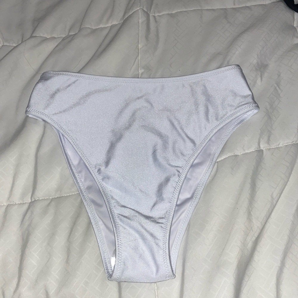 High Waisted White Swimsuit Bottoms